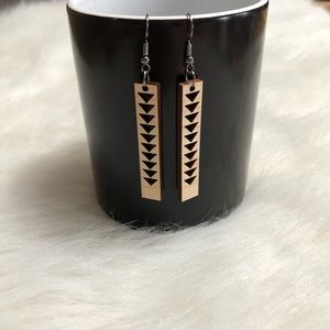 Natural Maple matchstick laser cut earrings